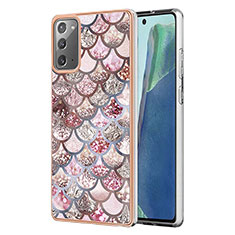 Handyhülle Silikon Hülle Gummi Schutzhülle Flexible Modisch Muster Y03B für Samsung Galaxy Note 20 5G Braun