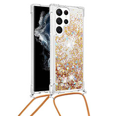 Handyhülle Silikon Hülle Gummi Schutzhülle Flexible Modisch Muster Y03B für Samsung Galaxy S21 Ultra 5G Gold