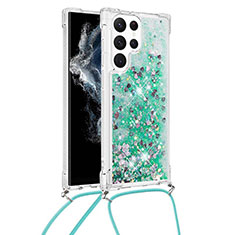 Handyhülle Silikon Hülle Gummi Schutzhülle Flexible Modisch Muster Y03B für Samsung Galaxy S21 Ultra 5G Grün