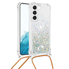 Handyhülle Silikon Hülle Gummi Schutzhülle Flexible Modisch Muster Y03B für Samsung Galaxy S22 5G Silber