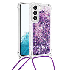Handyhülle Silikon Hülle Gummi Schutzhülle Flexible Modisch Muster Y03B für Samsung Galaxy S22 5G Violett