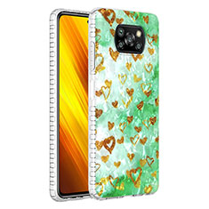 Handyhülle Silikon Hülle Gummi Schutzhülle Flexible Modisch Muster Y04B für Xiaomi Poco X3 NFC Grün