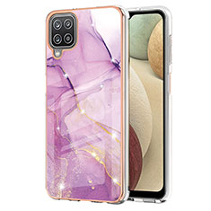 Handyhülle Silikon Hülle Gummi Schutzhülle Flexible Modisch Muster Y05B für Samsung Galaxy A12 5G Helles Lila