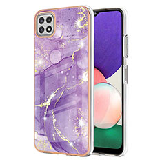 Handyhülle Silikon Hülle Gummi Schutzhülle Flexible Modisch Muster Y05B für Samsung Galaxy A22 5G Violett