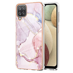 Handyhülle Silikon Hülle Gummi Schutzhülle Flexible Modisch Muster Y05B für Samsung Galaxy F12 Rosa