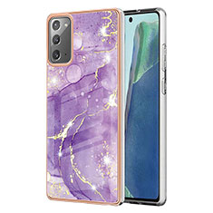 Handyhülle Silikon Hülle Gummi Schutzhülle Flexible Modisch Muster Y05B für Samsung Galaxy Note 20 5G Violett