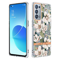 Handyhülle Silikon Hülle Gummi Schutzhülle Flexible Modisch Muster Y06B für Oppo Reno6 Pro+ Plus 5G Weiß