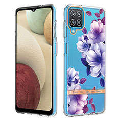Handyhülle Silikon Hülle Gummi Schutzhülle Flexible Modisch Muster Y06B für Samsung Galaxy A12 Nacho Violett
