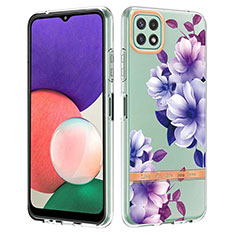 Handyhülle Silikon Hülle Gummi Schutzhülle Flexible Modisch Muster Y06B für Samsung Galaxy A22 5G Violett