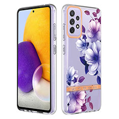 Handyhülle Silikon Hülle Gummi Schutzhülle Flexible Modisch Muster Y06B für Samsung Galaxy A72 5G Violett