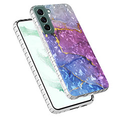 Handyhülle Silikon Hülle Gummi Schutzhülle Flexible Modisch Muster Y07B für Samsung Galaxy S21 Plus 5G Violett