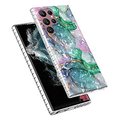 Handyhülle Silikon Hülle Gummi Schutzhülle Flexible Modisch Muster Y07B für Samsung Galaxy S23 Ultra 5G Plusfarbig