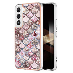 Handyhülle Silikon Hülle Gummi Schutzhülle Flexible Modisch Muster Y10B für Samsung Galaxy S24 Plus 5G Braun