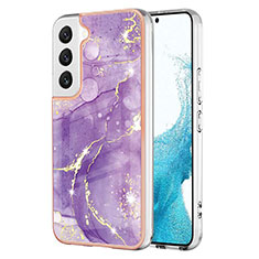 Handyhülle Silikon Hülle Gummi Schutzhülle Flexible Modisch Muster Y11B für Samsung Galaxy S22 5G Violett