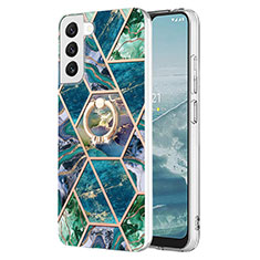 Handyhülle Silikon Hülle Gummi Schutzhülle Flexible Modisch Muster Y13B für Samsung Galaxy S21 5G Königs Blau