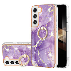Handyhülle Silikon Hülle Gummi Schutzhülle Flexible Modisch Muster Y16B für Samsung Galaxy S24 Plus 5G Violett