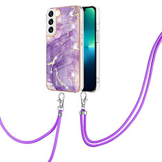 Handyhülle Silikon Hülle Gummi Schutzhülle Flexible Modisch Muster Y21B für Samsung Galaxy S21 5G Violett