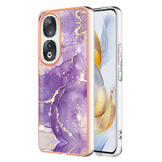 Handyhülle Silikon Hülle Gummi Schutzhülle Flexible Modisch Muster YB5 für Huawei Honor 90 5G Violett