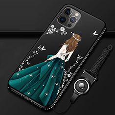 Handyhülle Silikon Hülle Gummi Schutzhülle Flexible Motiv Kleid Mädchen für Apple iPhone 12 Pro Max Grün