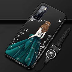 Handyhülle Silikon Hülle Gummi Schutzhülle Flexible Motiv Kleid Mädchen für Huawei Enjoy Z 5G Grün