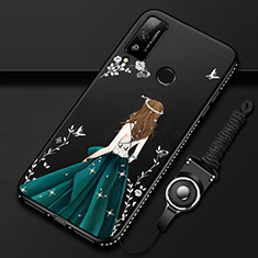 Handyhülle Silikon Hülle Gummi Schutzhülle Flexible Motiv Kleid Mädchen für Huawei Honor Play4T Grün