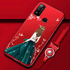Handyhülle Silikon Hülle Gummi Schutzhülle Flexible Motiv Kleid Mädchen für Huawei Honor Play4T Plusfarbig