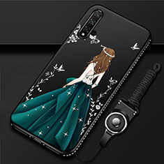 Handyhülle Silikon Hülle Gummi Schutzhülle Flexible Motiv Kleid Mädchen für Huawei Nova 5 Pro Grün