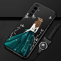 Handyhülle Silikon Hülle Gummi Schutzhülle Flexible Motiv Kleid Mädchen für Realme X50 Pro 5G Grün