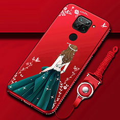 Handyhülle Silikon Hülle Gummi Schutzhülle Flexible Motiv Kleid Mädchen K01 für Xiaomi Redmi Note 9 Plusfarbig
