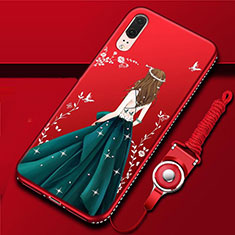 Handyhülle Silikon Hülle Gummi Schutzhülle Flexible Motiv Kleid Mädchen K02 für Huawei P20 Plusfarbig