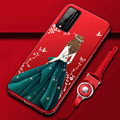 Handyhülle Silikon Hülle Gummi Schutzhülle Flexible Motiv Kleid Mädchen S01 für Huawei Honor Play4T Pro Plusfarbig
