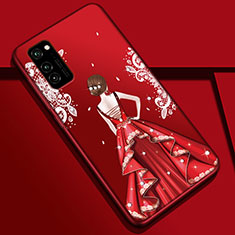 Handyhülle Silikon Hülle Gummi Schutzhülle Flexible Motiv Kleid Mädchen S01 für Huawei Honor V30 5G Bunt