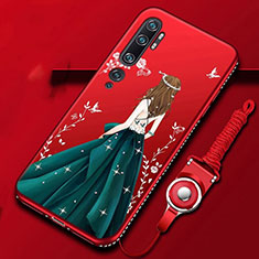 Handyhülle Silikon Hülle Gummi Schutzhülle Flexible Motiv Kleid Mädchen S01 für Xiaomi Mi Note 10 Plusfarbig