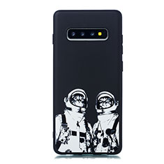 Handyhülle Silikon Hülle Gummi Schutzhülle Modisch Muster für Samsung Galaxy S10 Plus Weiß