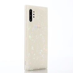 Handyhülle Silikon Hülle Gummi Schutzhülle Modisch Muster P01 für Samsung Galaxy Note 10 Plus 5G Grau
