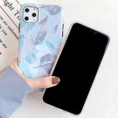 Handyhülle Silikon Hülle Gummi Schutzhülle Modisch Muster S15 für Apple iPhone 11 Pro Hellblau