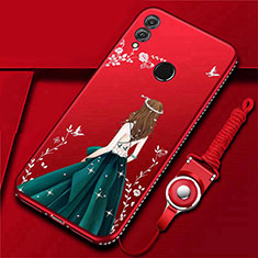 Handyhülle Silikon Hülle Gummi Schutzhülle Motiv Kleid Mädchen für Huawei Honor 10 Lite Fuchsie