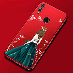 Handyhülle Silikon Hülle Gummi Schutzhülle Motiv Kleid Mädchen für Huawei Honor 8X Plusfarbig