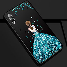 Handyhülle Silikon Hülle Gummi Schutzhülle Motiv Kleid Mädchen für Huawei Honor 9X Blau