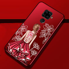 Handyhülle Silikon Hülle Gummi Schutzhülle Motiv Kleid Mädchen für Huawei Nova 5z Rot