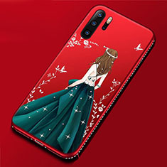 Handyhülle Silikon Hülle Gummi Schutzhülle Motiv Kleid Mädchen für Huawei P30 Pro New Edition Cyan