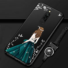 Handyhülle Silikon Hülle Gummi Schutzhülle Motiv Kleid Mädchen für Xiaomi Redmi 8 Grün