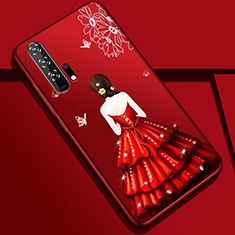 Handyhülle Silikon Hülle Gummi Schutzhülle Motiv Kleid Mädchen K01 für Huawei Honor 20 Pro Bunt
