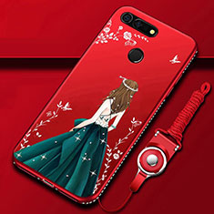 Handyhülle Silikon Hülle Gummi Schutzhülle Motiv Kleid Mädchen K01 für Huawei Honor View 20 Plusfarbig