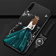 Handyhülle Silikon Hülle Gummi Schutzhülle Motiv Kleid Mädchen K01 für Huawei P30 Grün