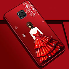 Handyhülle Silikon Hülle Gummi Schutzhülle Motiv Kleid Mädchen K02 für Huawei Mate 20 Pro Rot