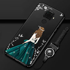 Handyhülle Silikon Hülle Gummi Schutzhülle Motiv Kleid Mädchen S02 für Huawei Mate 30 Lite Grün