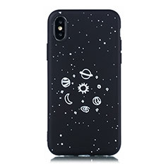 Handyhülle Silikon Hülle Gummi Schutzhülle Sternenhimmel für Apple iPhone XR Schwarz