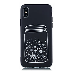 Handyhülle Silikon Hülle Gummi Schutzhülle Sternenhimmel für Apple iPhone Xs Max Weiß
