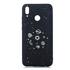 Handyhülle Silikon Hülle Gummi Schutzhülle Sternenhimmel für Huawei Y9 (2019) Schwarz